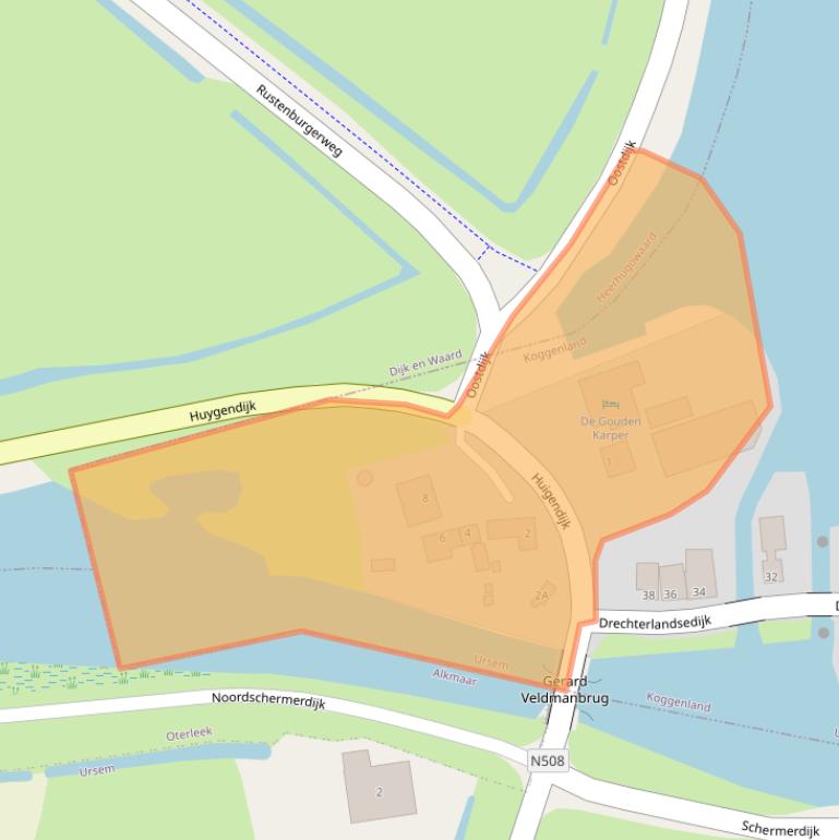 Kaart van postcodegebied 1645RD.