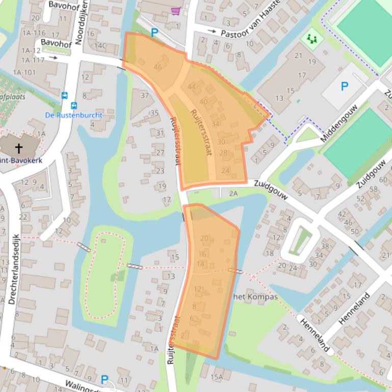 Kaart van postcodegebied 1645SC.