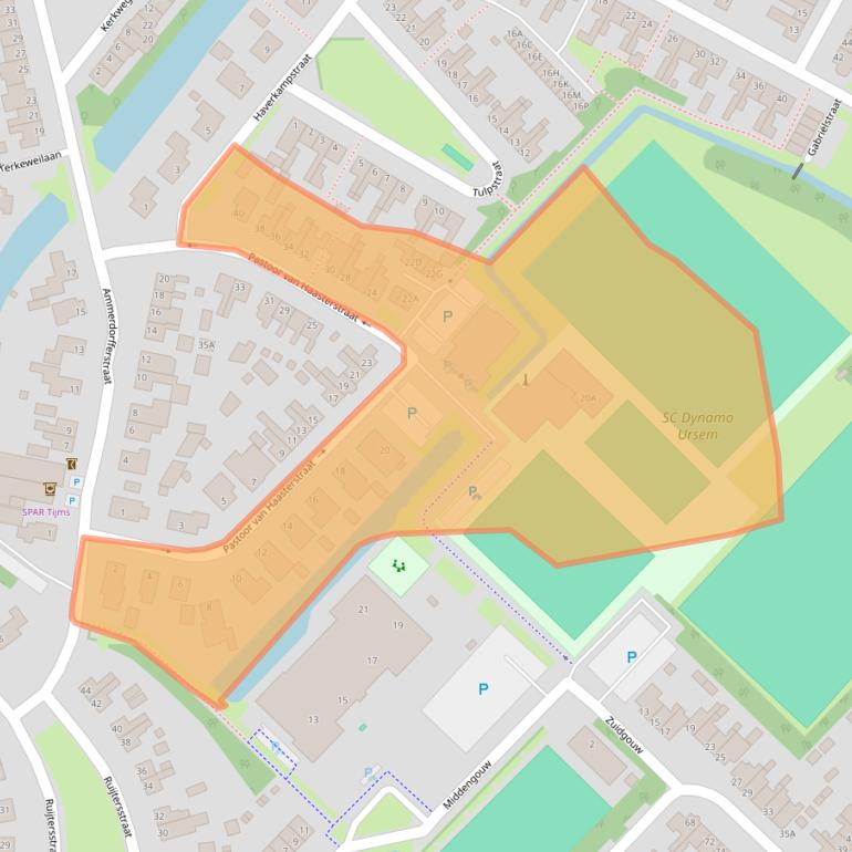 Kaart van postcodegebied 1645SG.