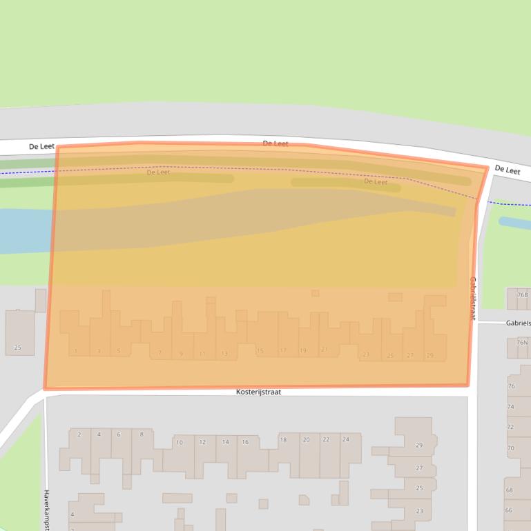 Kaart van postcodegebied 1645SW.