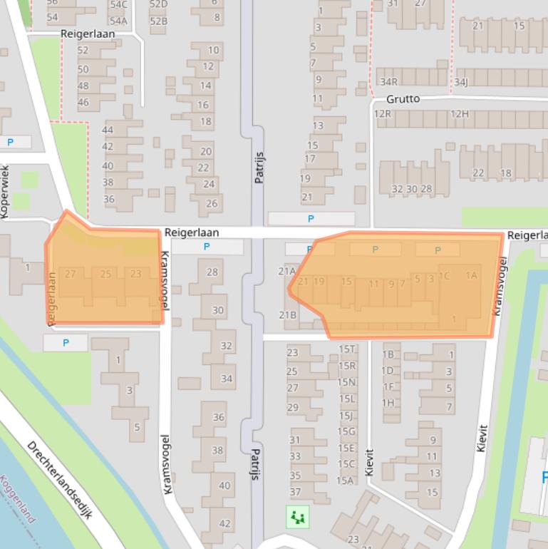 Kaart van postcodegebied 1645TA.