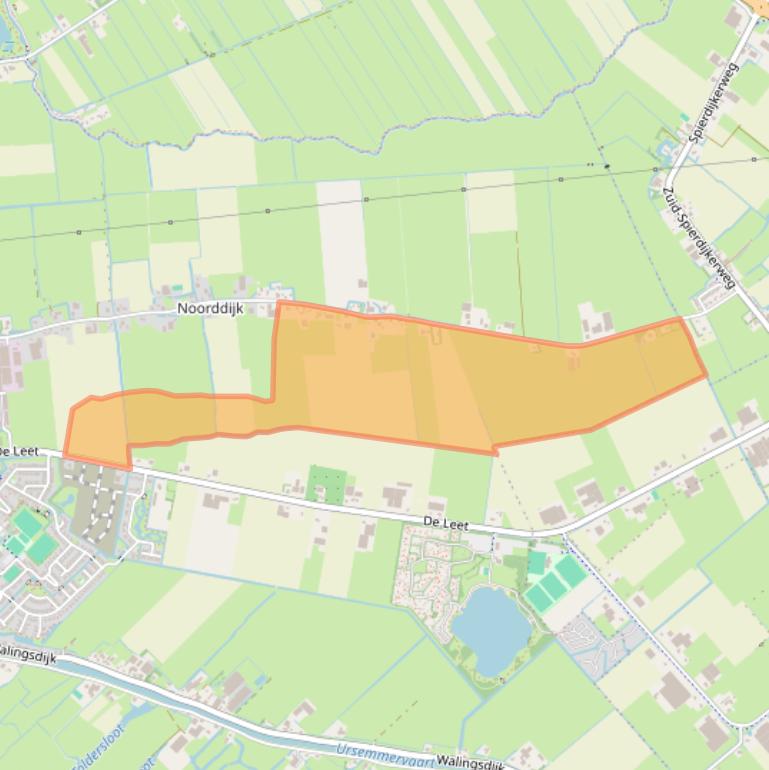 Kaart van postcodegebied 1645VJ.