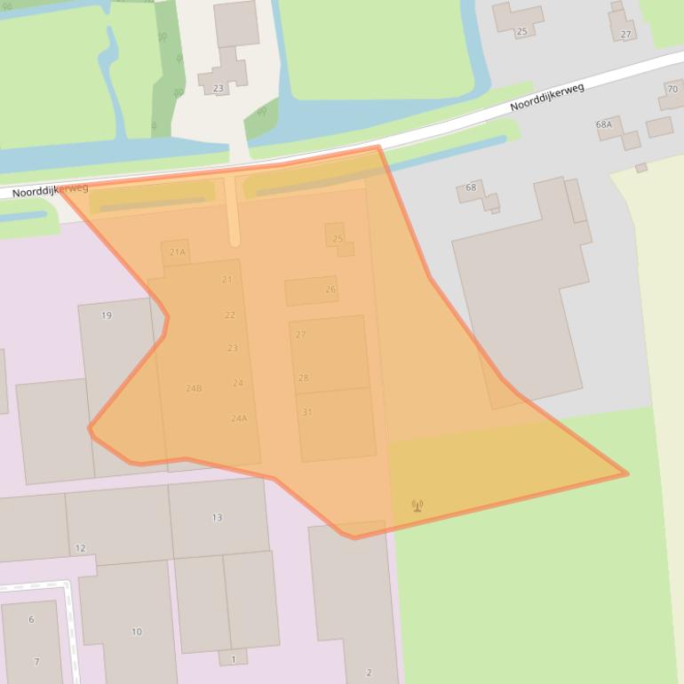 Kaart van postcodegebied 1645VZ.