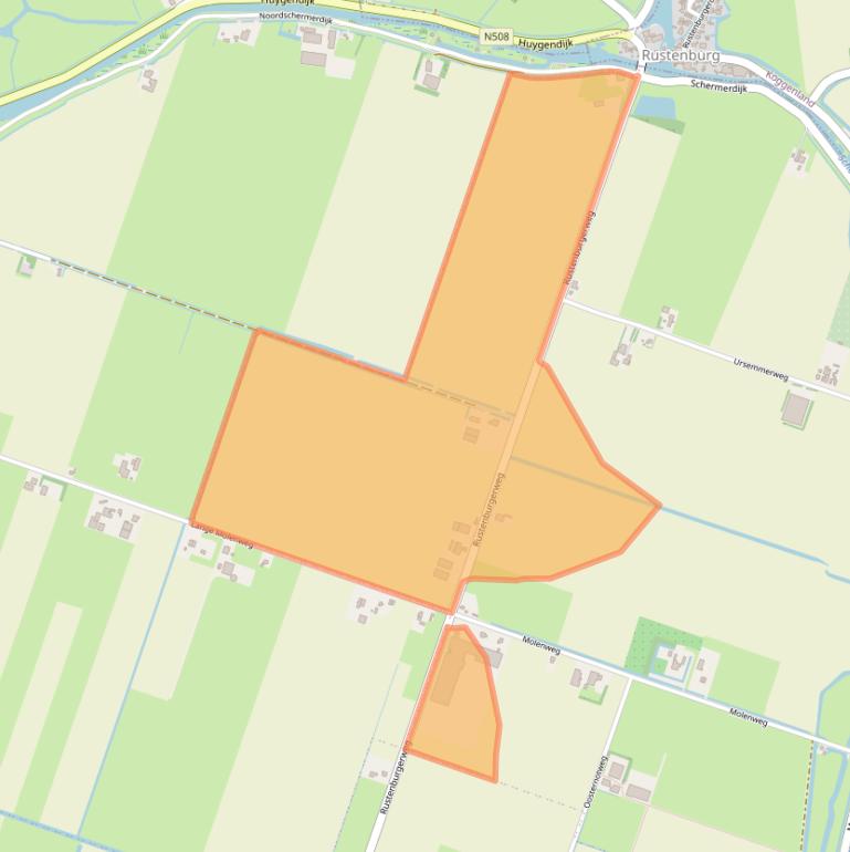 Kaart van postcodegebied 1646WJ.