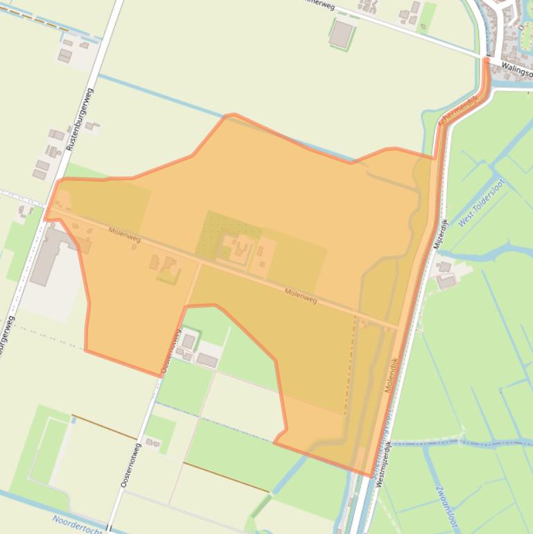 Kaart van postcodegebied 1646WK.