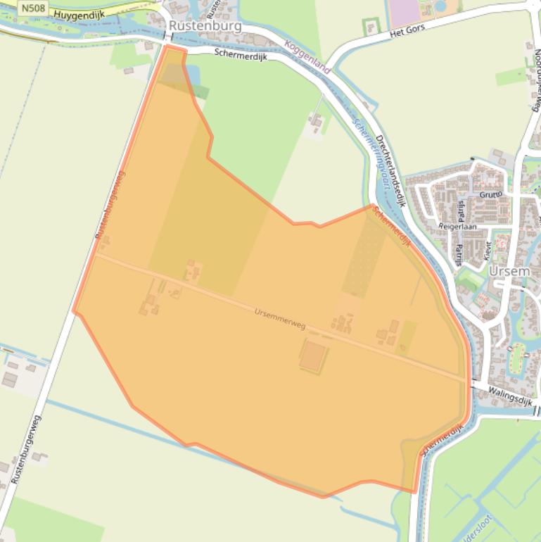 Kaart van postcodegebied 1646WN.