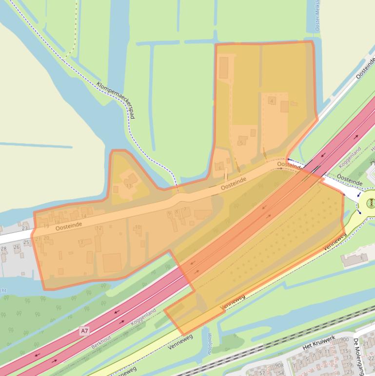 Kaart van postcodegebied 1647AA.