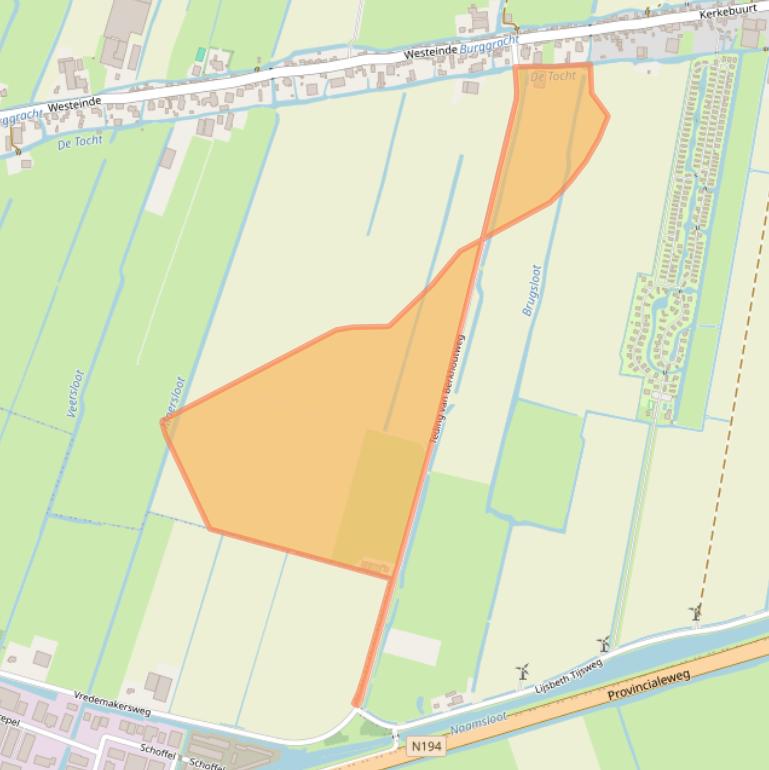 Kaart van postcodegebied 1647LA.