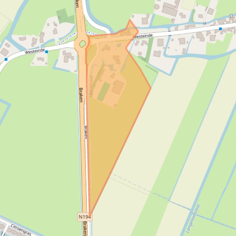 Kaart van postcodegebied 1647MV.