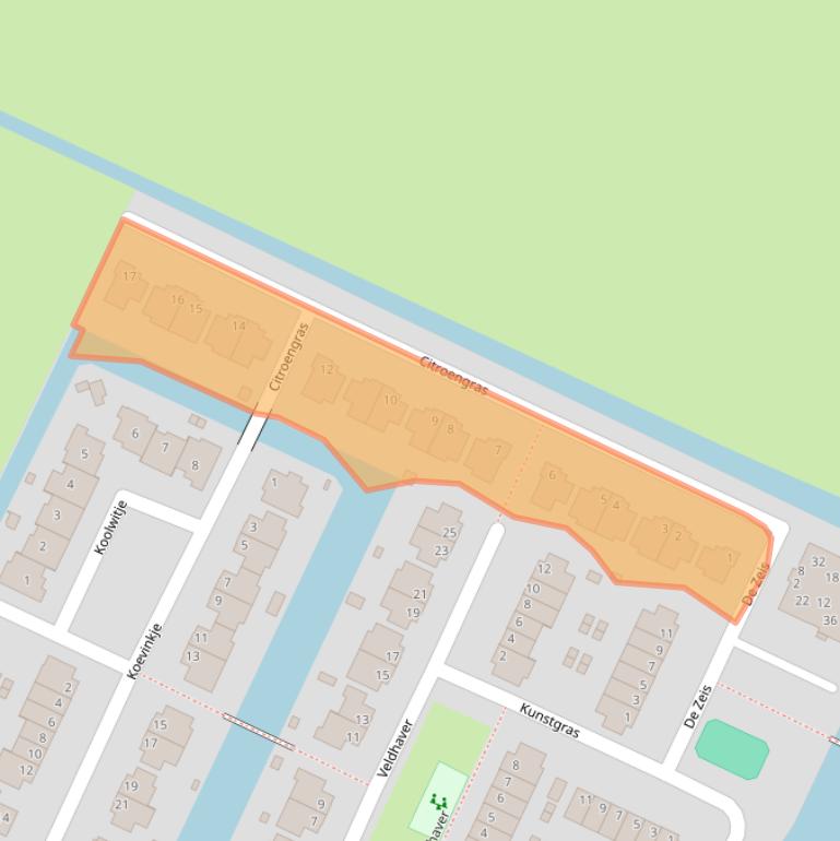 Kaart van postcodegebied 1648ER.