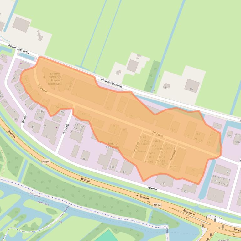 Kaart van postcodegebied 1648GC.