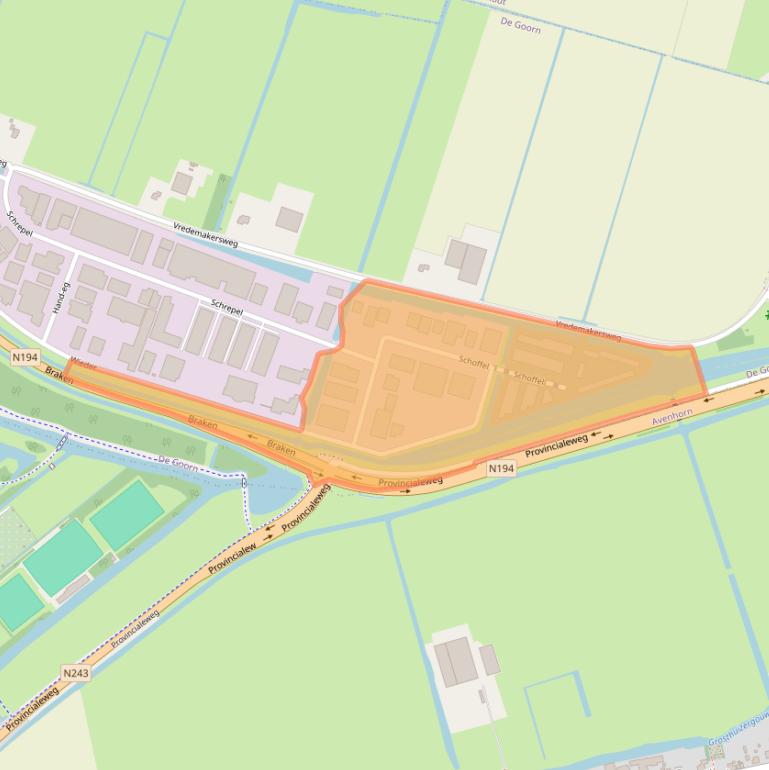 Kaart van postcodegebied 1648GG.