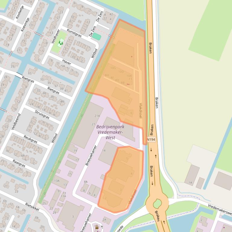 Kaart van postcodegebied 1648HJ.