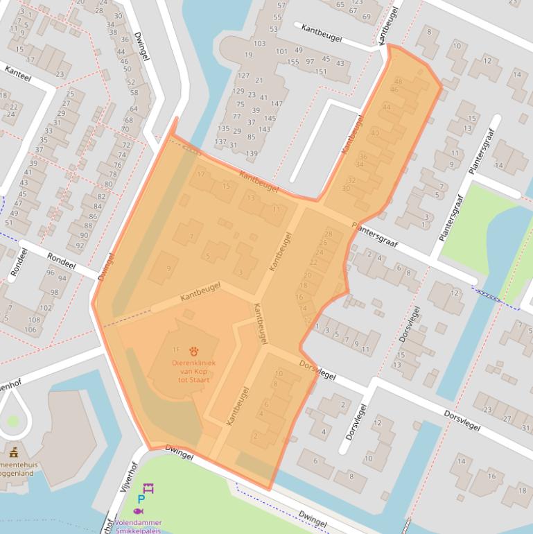 Kaart van postcodegebied 1648HW.