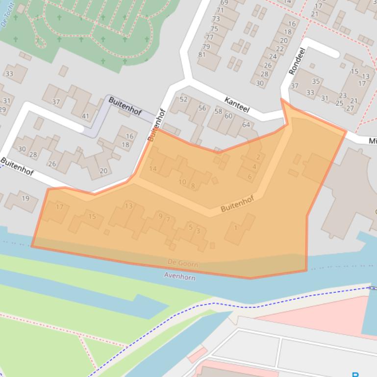 Kaart van postcodegebied 1648JA.