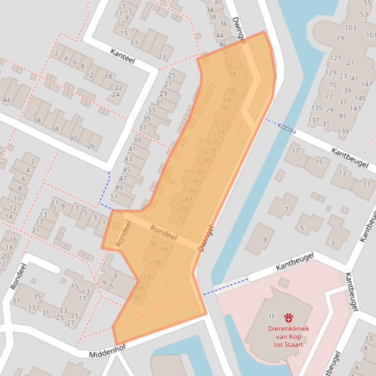 Kaart van postcodegebied 1648JL.