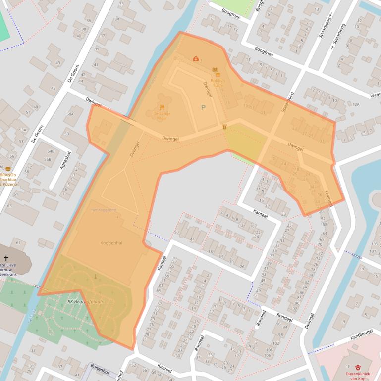 Kaart van postcodegebied 1648JM.