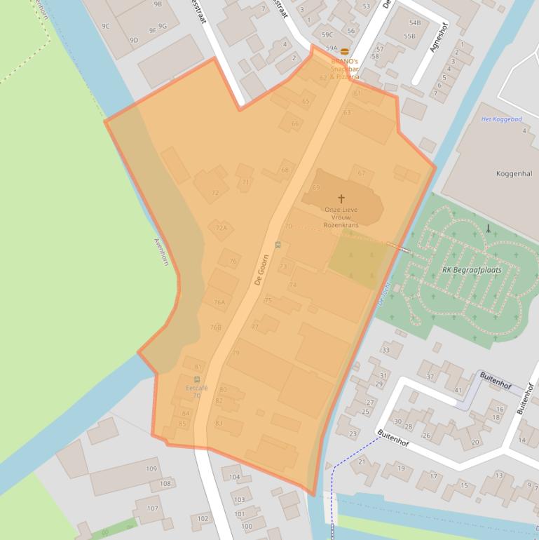 Kaart van postcodegebied 1648JS.