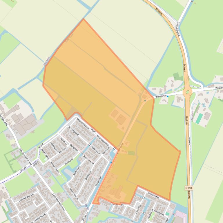 Kaart van postcodegebied 1648JT.