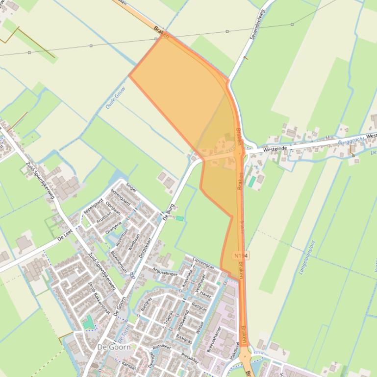 Kaart van postcodegebied 1648JW.