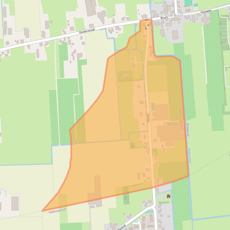 Kaart van postcodegebied 1654JH.