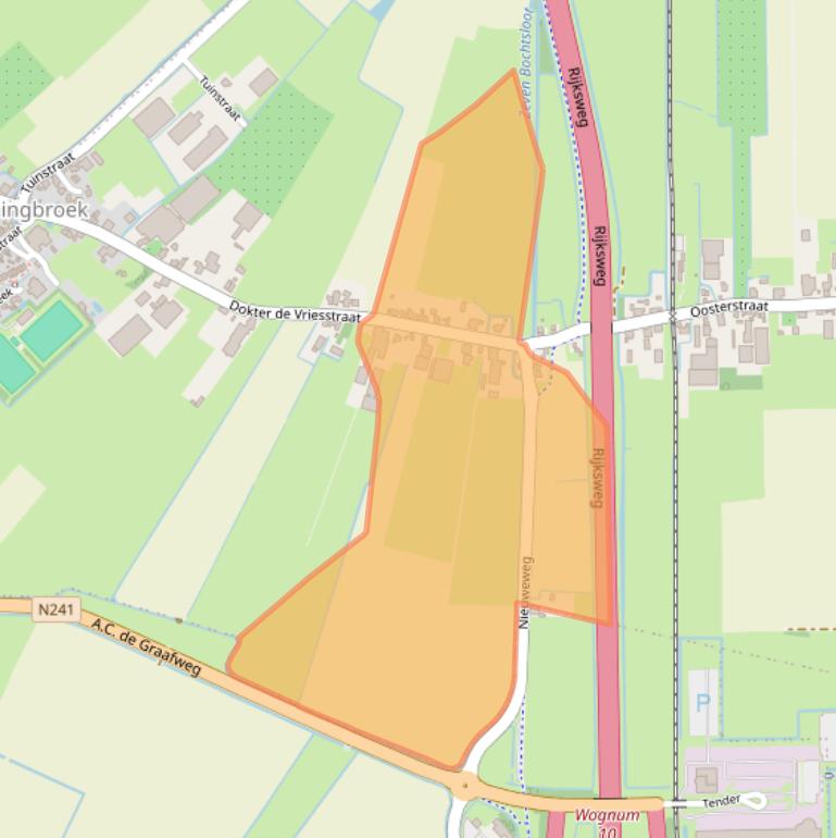 Kaart van postcodegebied 1654JV.