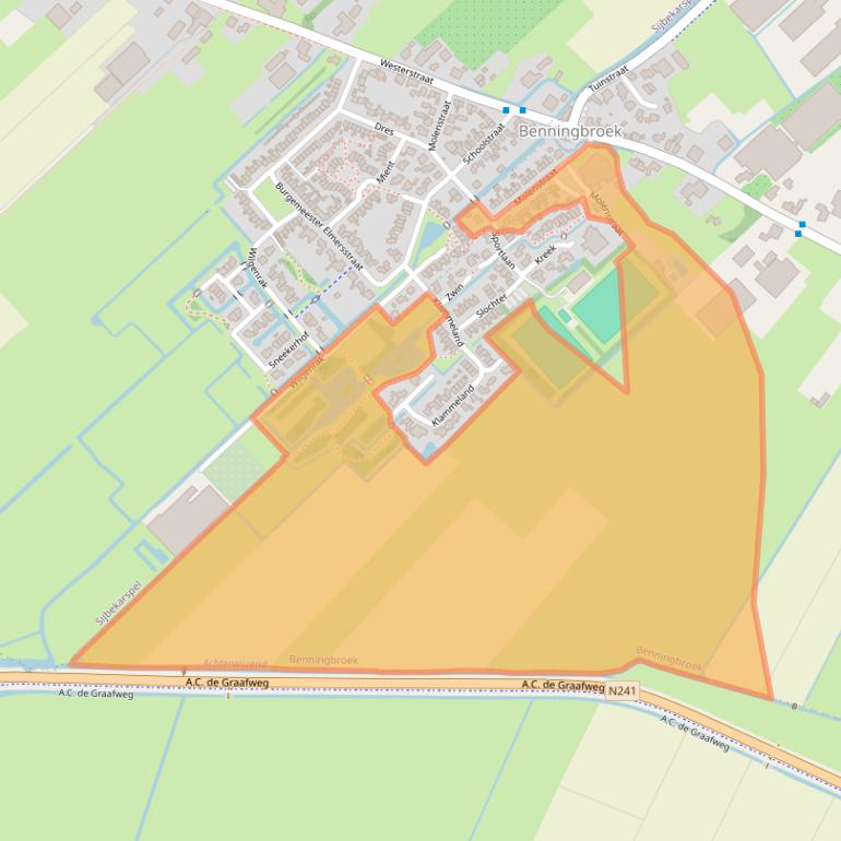 Kaart van postcodegebied 1654KB.