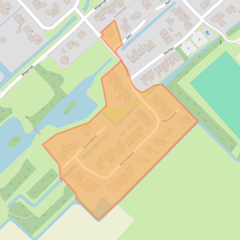 Kaart van postcodegebied 1654KH.