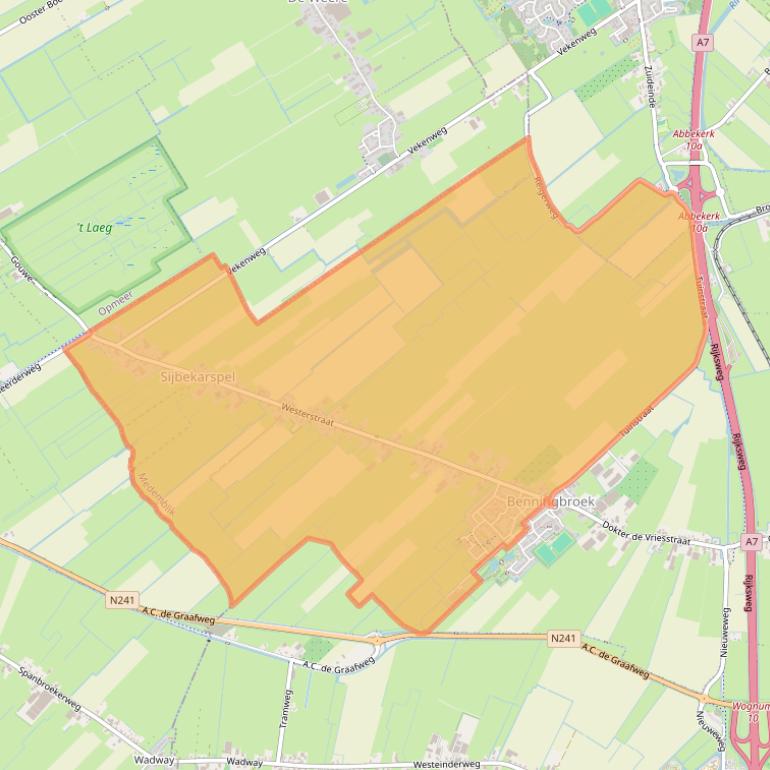 Kaart van postcodegebied 1655.