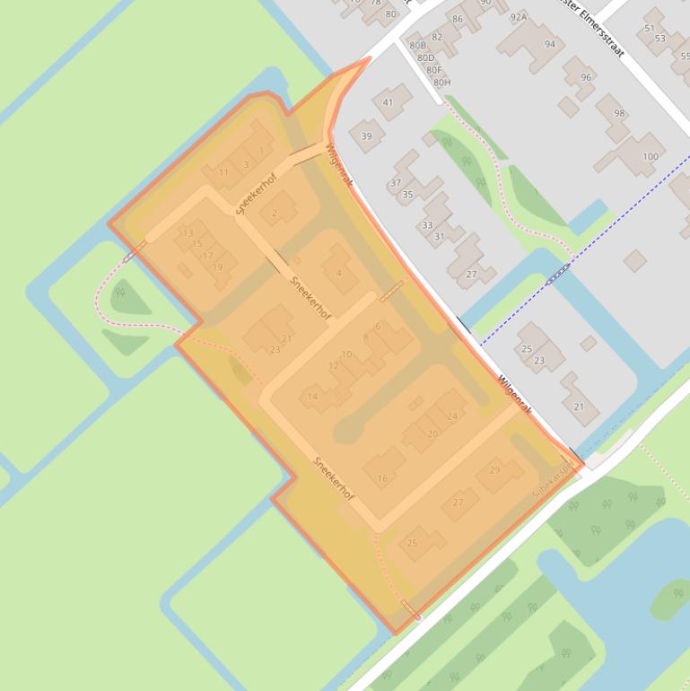 Kaart van postcodegebied 1655KV.