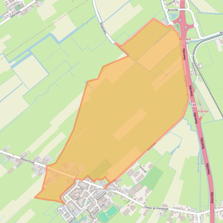 Kaart van postcodegebied 1655LG.