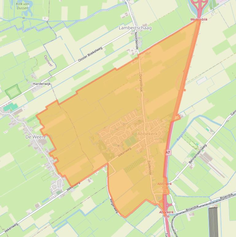 Kaart van postcodegebied 1657.