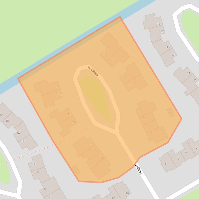 Kaart van postcodegebied 1657KG.