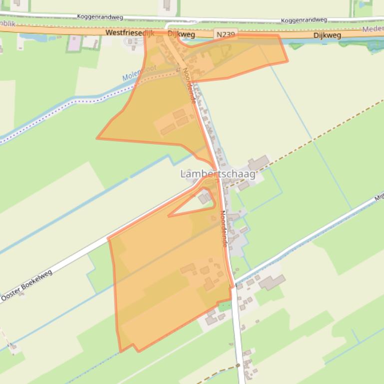 Kaart van postcodegebied 1658CB.