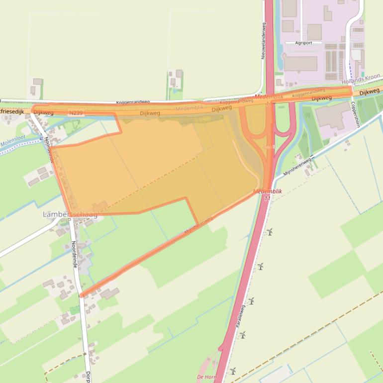 Kaart van postcodegebied 1658CC.