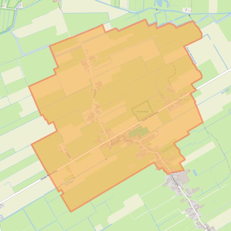 Kaart van postcodegebied 1661.