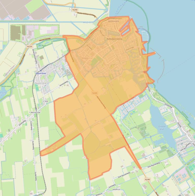 Kaart van postcodegebied 1671.