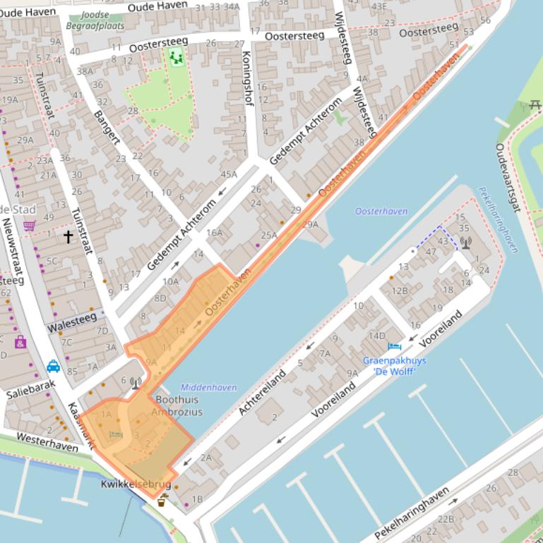 Kaart van postcodegebied 1671AA.