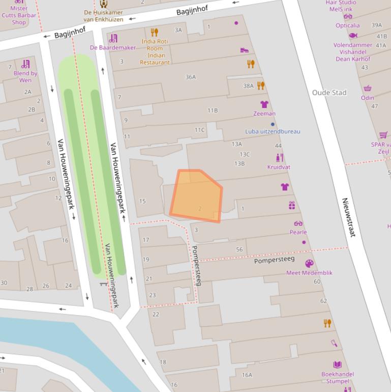 Kaart van postcodegebied 1671BJ.