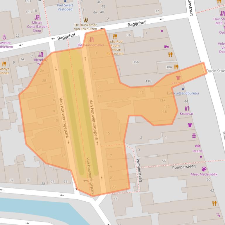 Kaart van postcodegebied 1671CK.