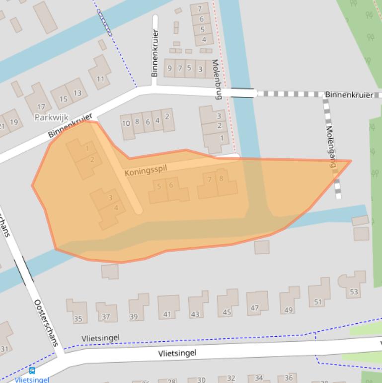 Kaart van postcodegebied 1671DC.