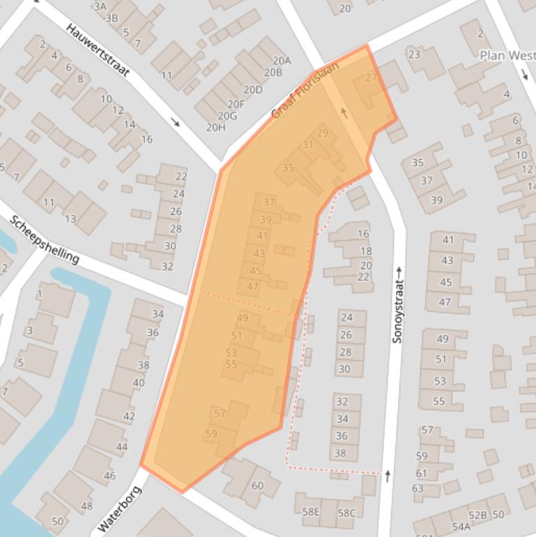 Kaart van postcodegebied 1671EJ.