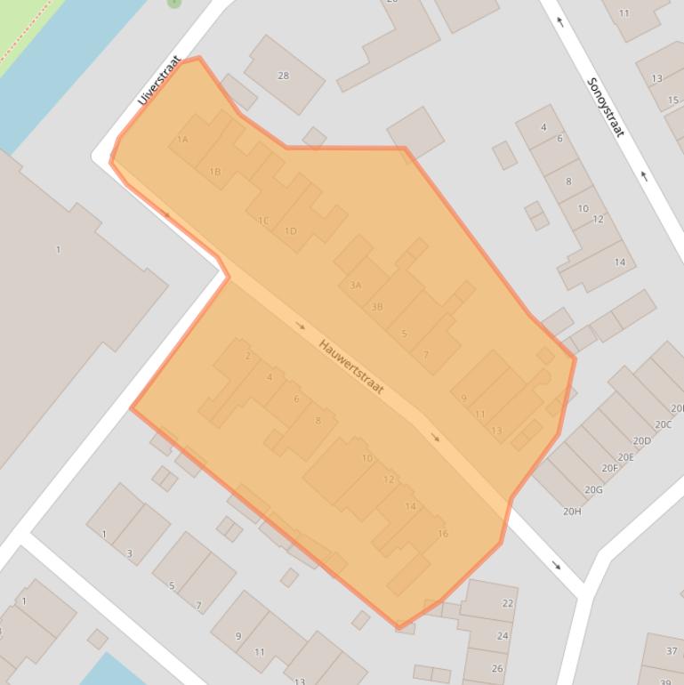 Kaart van postcodegebied 1671EV.