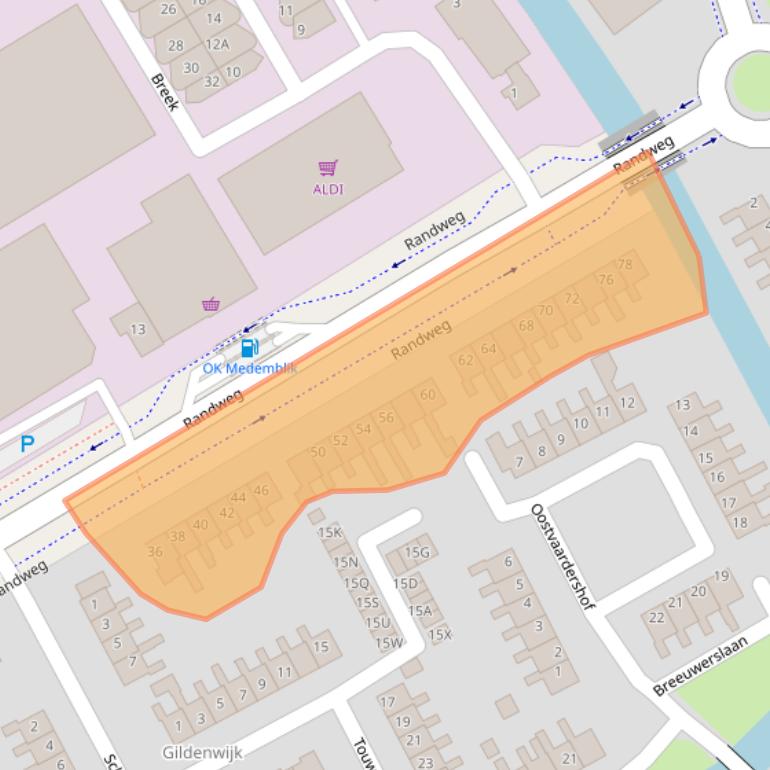 Kaart van postcodegebied 1671GJ.