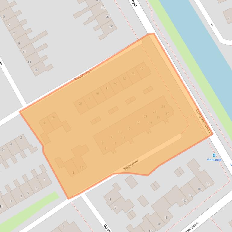 Kaart van postcodegebied 1671KB.