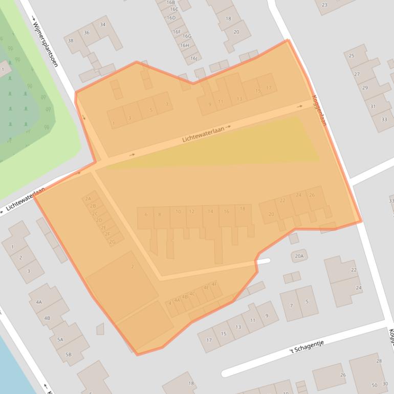 Kaart van postcodegebied 1671KE.