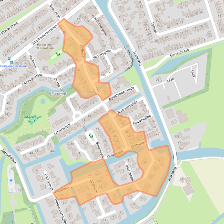 Kaart van postcodegebied 1671LZ.
