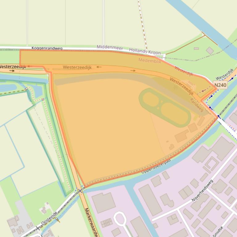 Kaart van postcodegebied 1671NB.