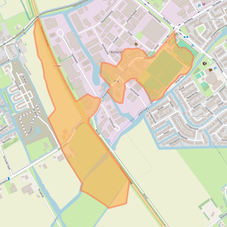 Kaart van postcodegebied 1671ND.