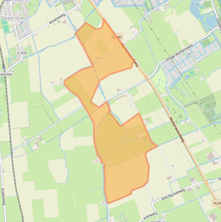Kaart van postcodegebied 1671PD.